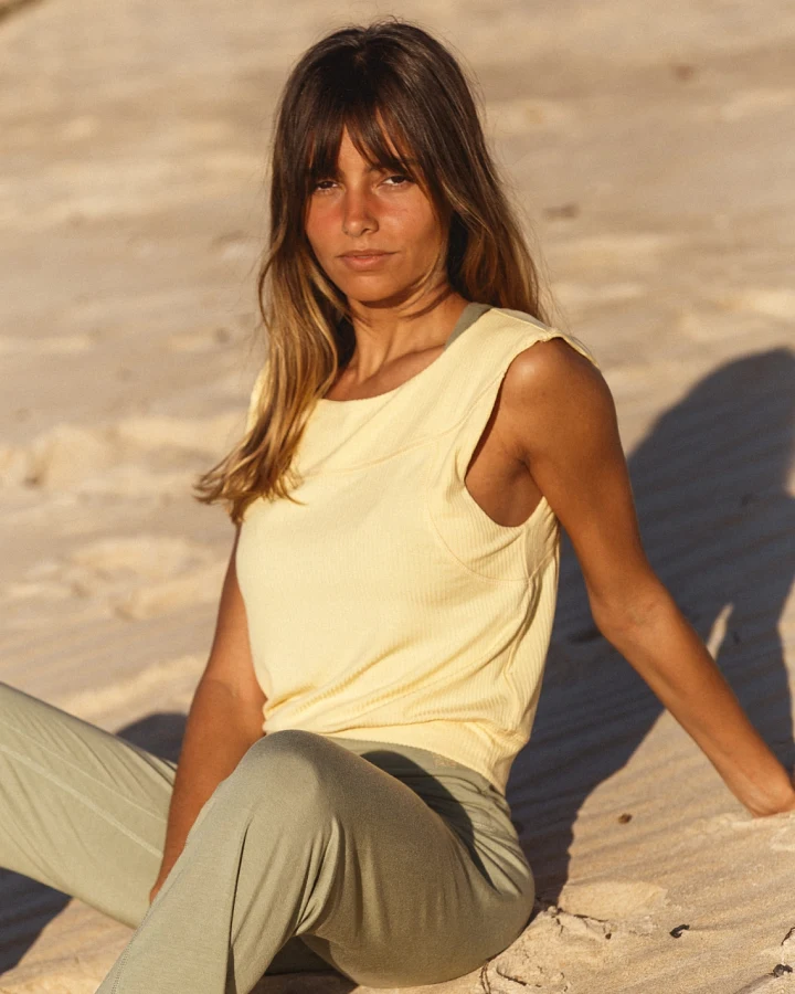 Vanilla Sand Damen vegan Tanktop Sonnengelb