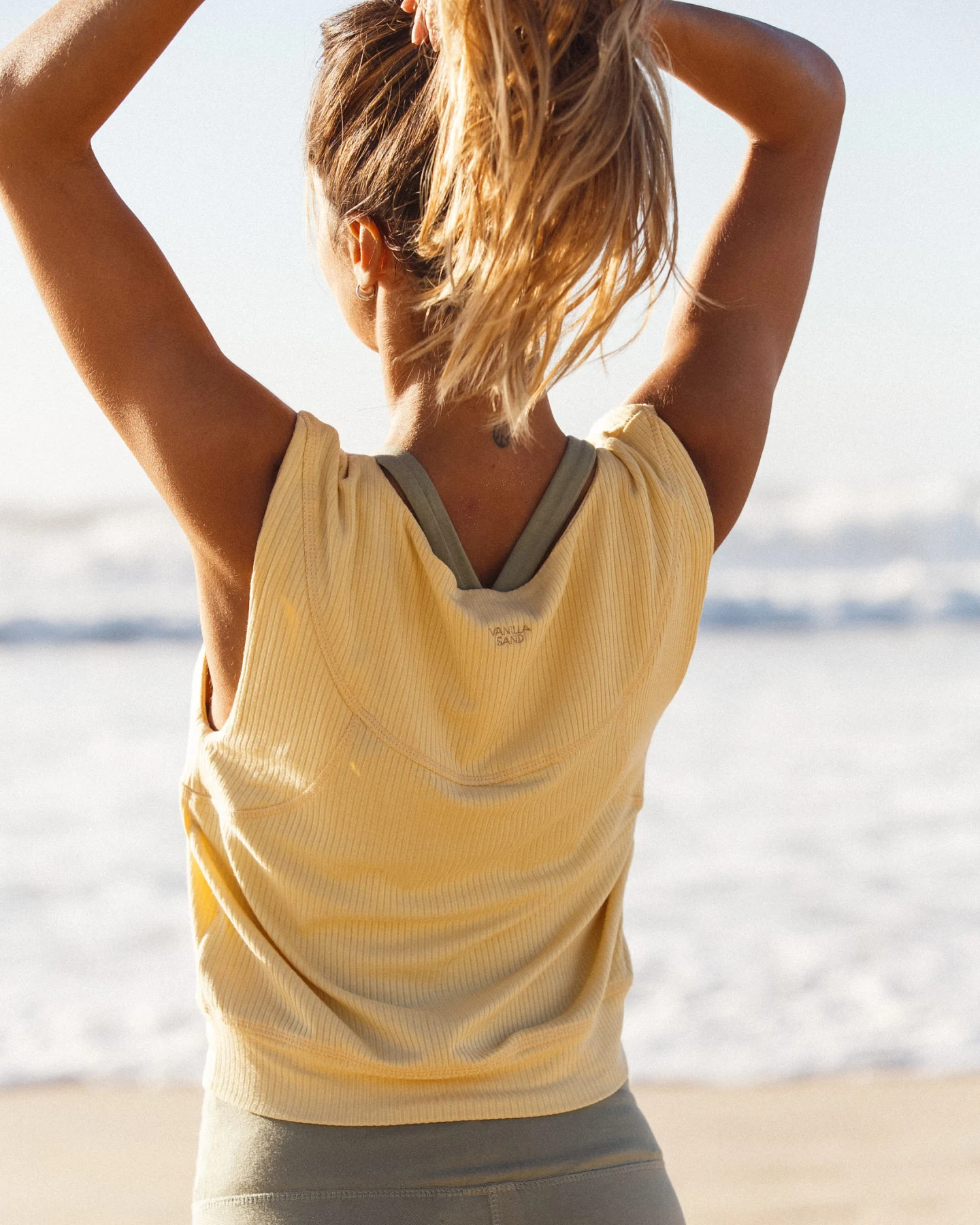 Vanilla Sand Damen vegan Tanktop Sonnengelb – Ansicht 2