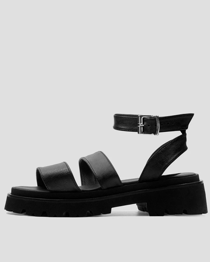 BOHEMA Damen vegan Sandalen Riemchen Schwarz