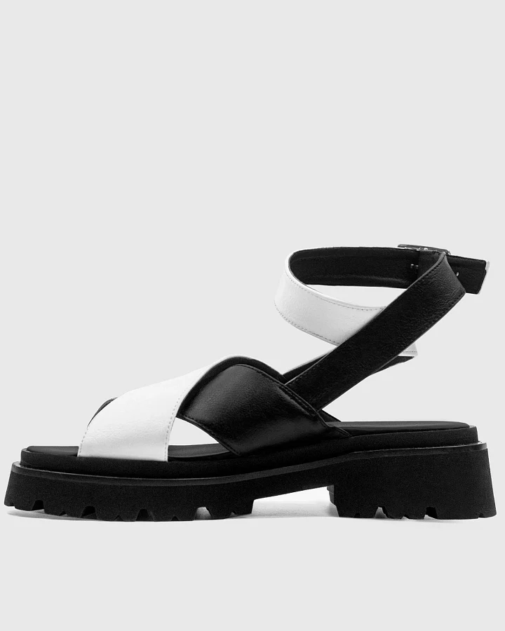 BOHEMA Damen vegan Medley Sandalen Schwarz Weiß