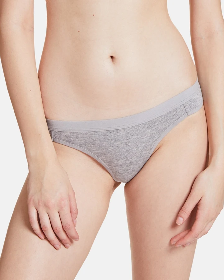 VATTER Damen vegan 3er-Pack Slips Little Lucy Grau