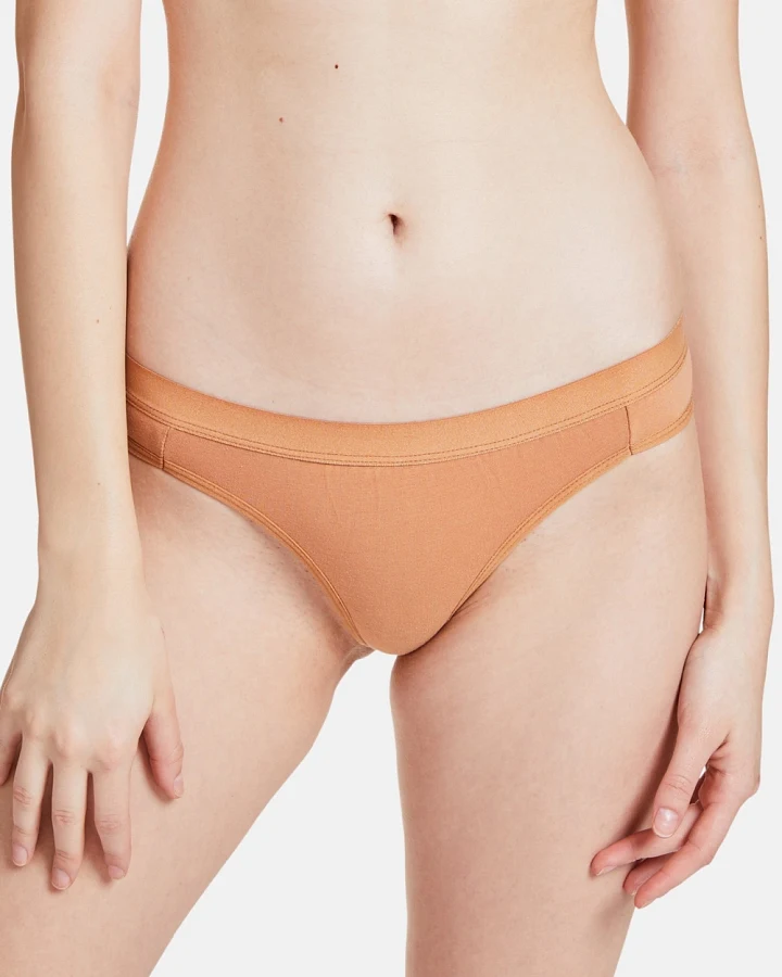 VATTER Damen vegan 3er-Pack Slips Little Lucy Sandstorm