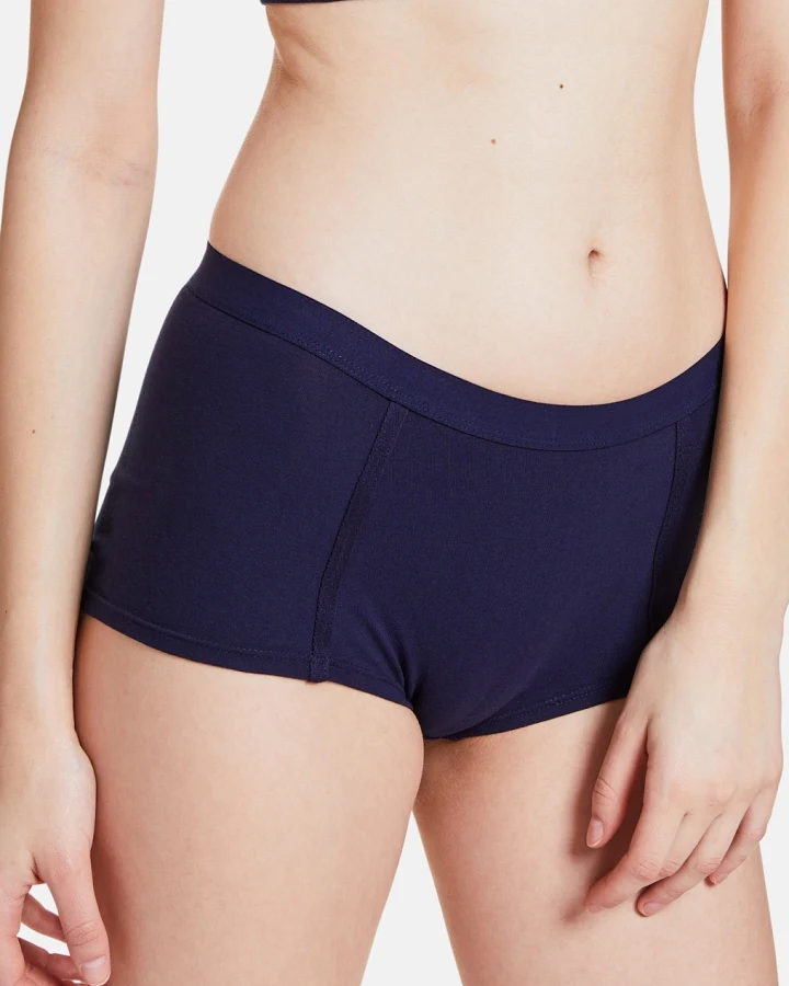 VATTER Damen vegan 3er-Pack Shorts Easy Emma Navy