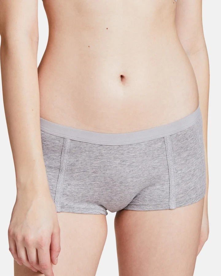 VATTER Damen vegan 3er-Pack Shorts Easy Emma Grau