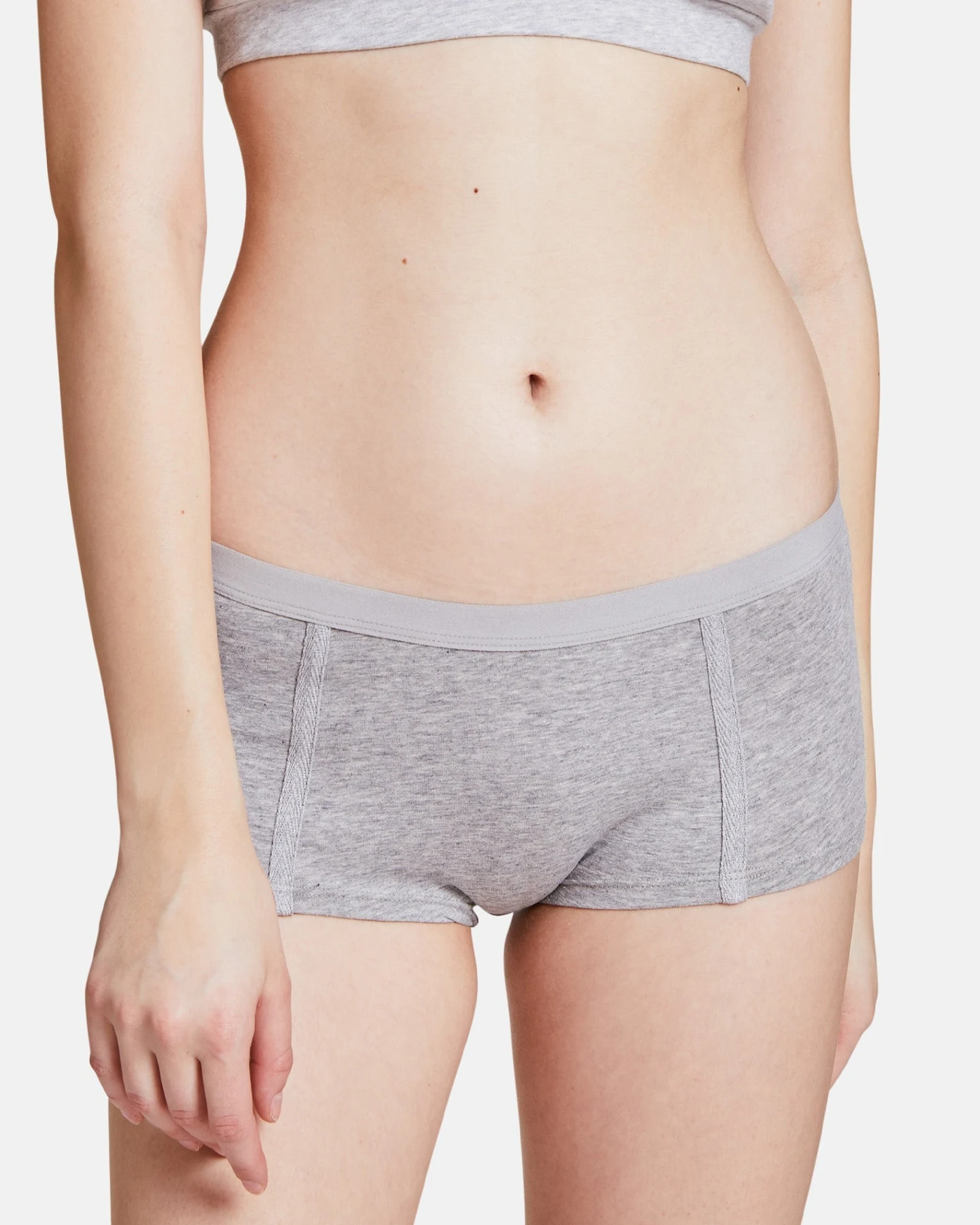VATTER Damen vegan 3er-Pack Shorts Easy Emma Grau – Ansicht 2
