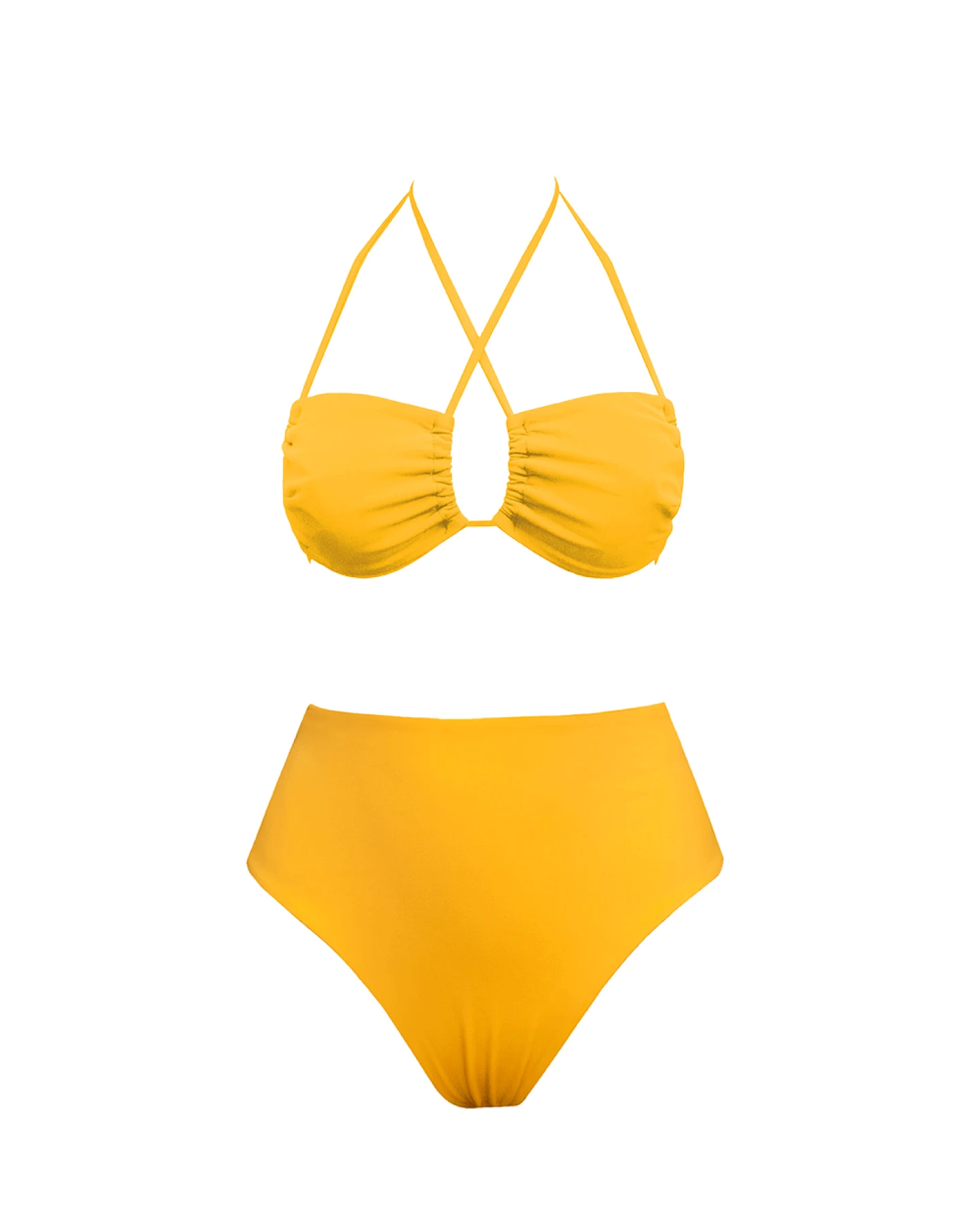 Anekdot Damen vegan Low Versatile + Skyline High Bikini Set Yellow – Ansicht 2