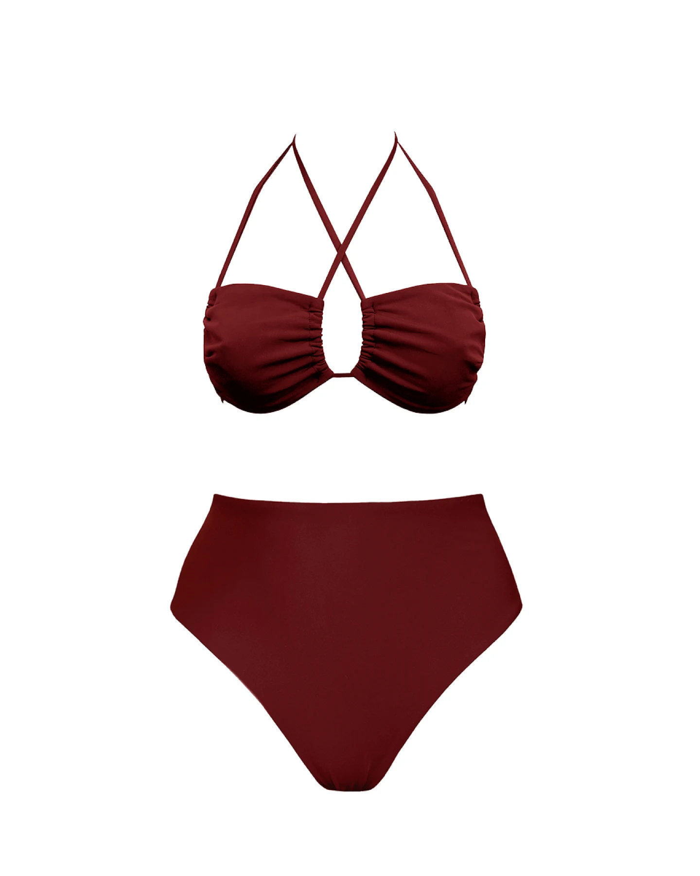 Anekdot Damen vegan Low Versatile + Skyline High Bikini Set Merlot – Ansicht 2