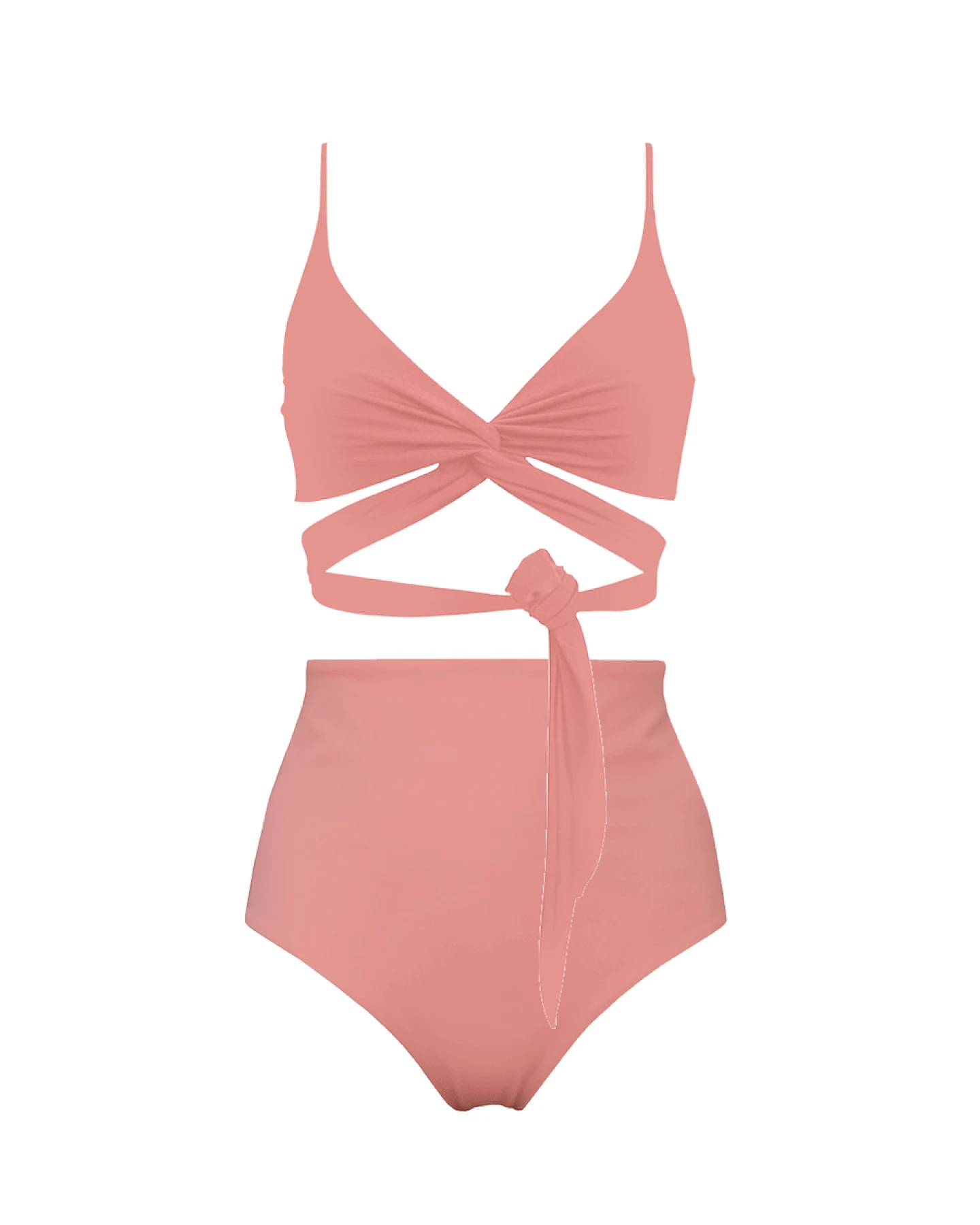 Anekdot Damen vegan Lin + Core Hohes Bikini-Set Blush – Ansicht 2