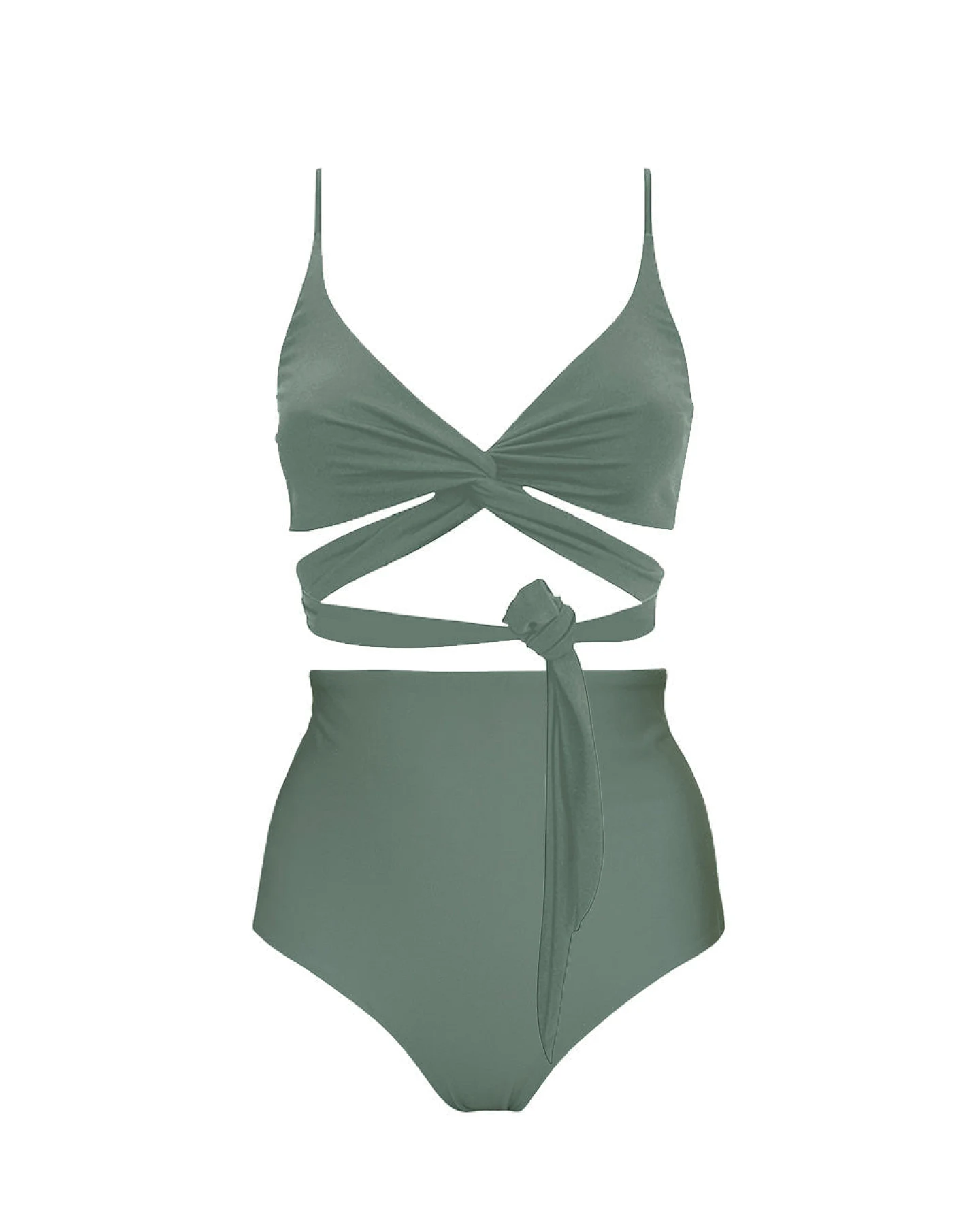 Anekdot Damen vegan Lin + Core High Bikini-Set Salbei – Ansicht 2