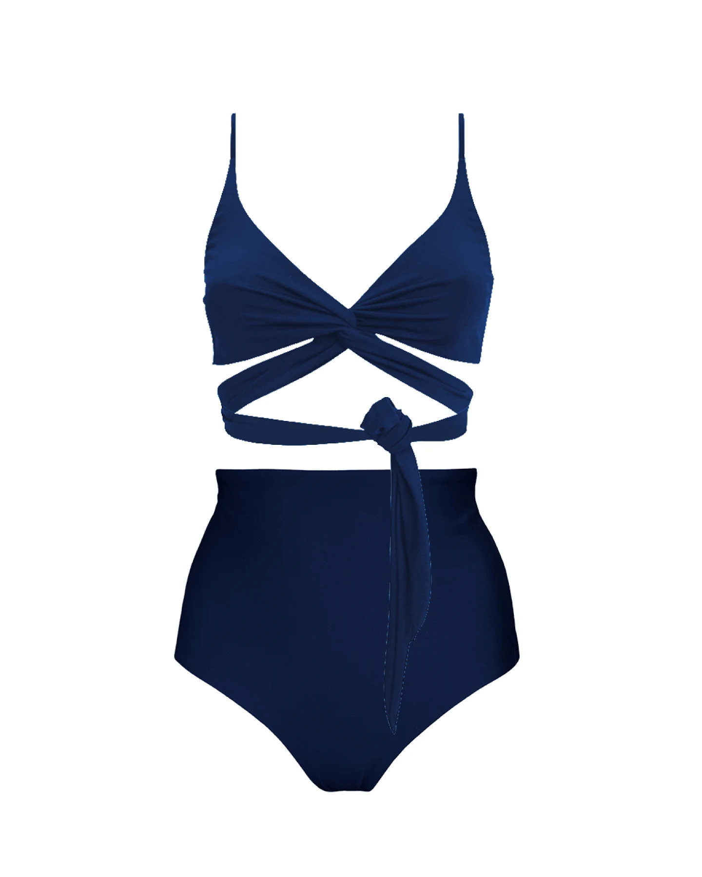 Anekdot Damen vegan Lin + Core Hohes Bikini-Set Navy – Ansicht 2