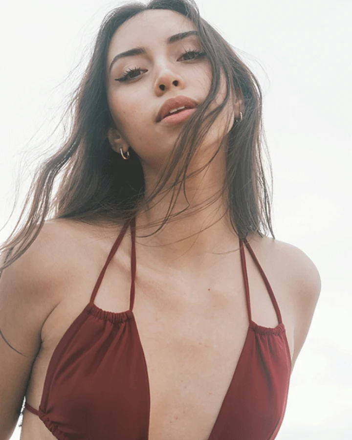 Anekdot Damen vegan Low Versatile Bikinioberteil Merlot