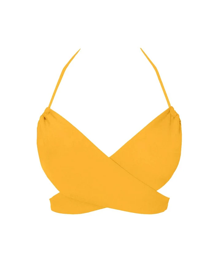 Anekdot Damen vegan Versatile Bikinioberteil Gelb
