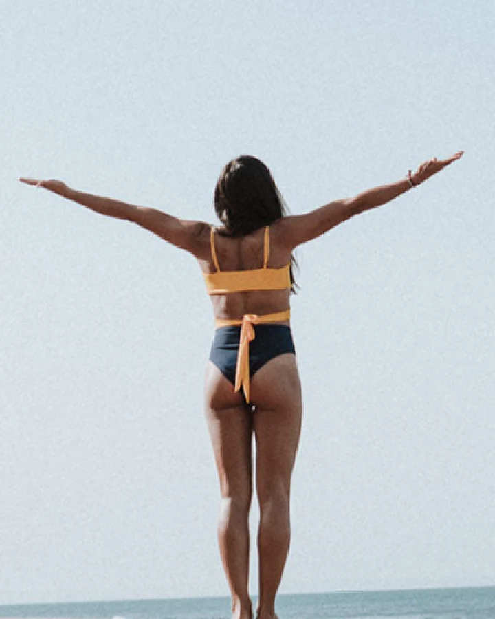 Anekdot Damen vegan Skyline High Bikini Unterteil Navy