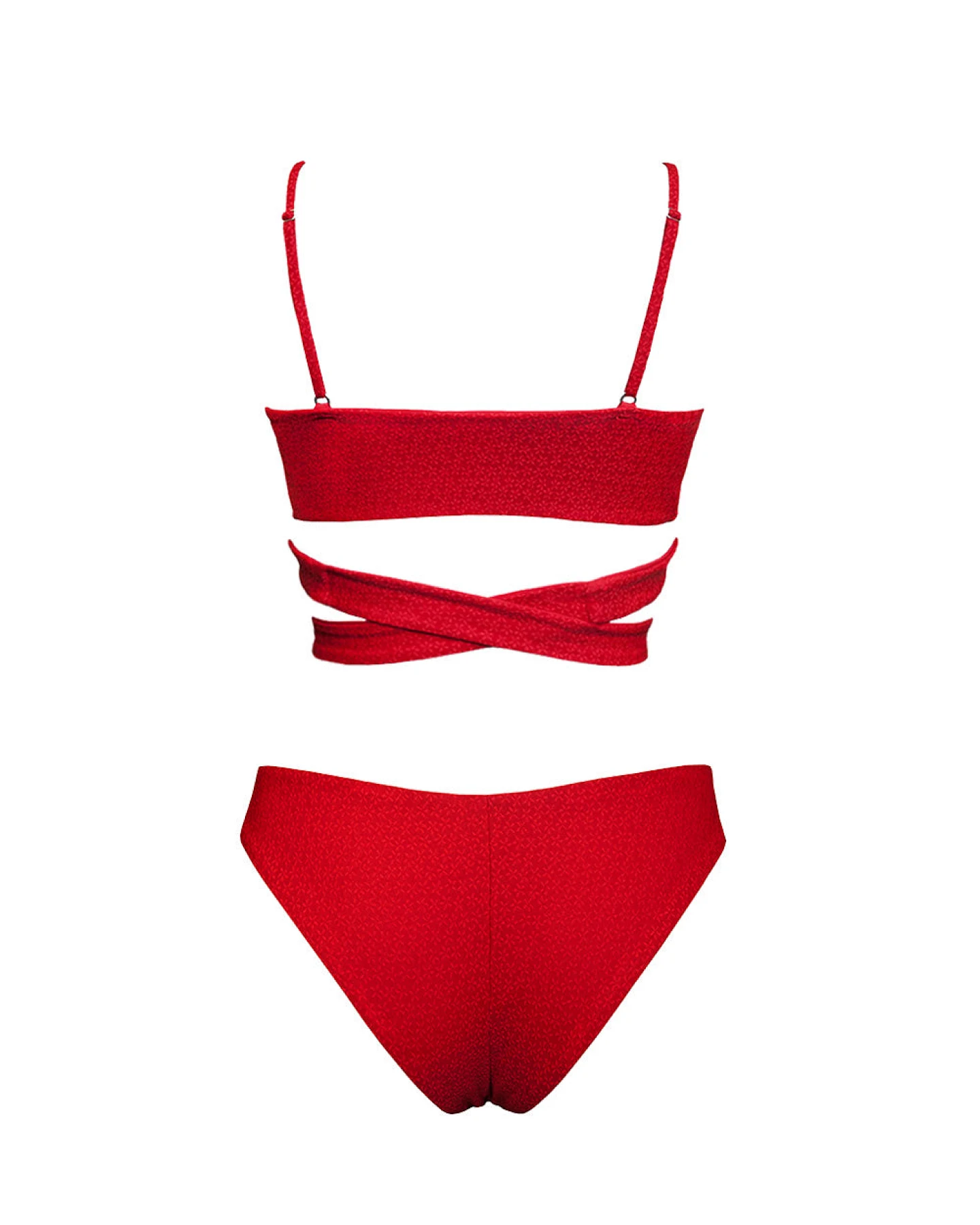 Anekdot Damen vegan Lin + Skyline Slim Bikini Set Geranium Rot – Ansicht 2