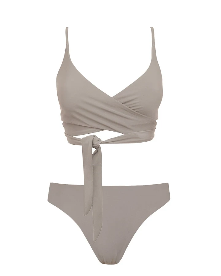 Anekdot Damen vegan Lin + Skyline Slim Bikini Set Mosaic Beige