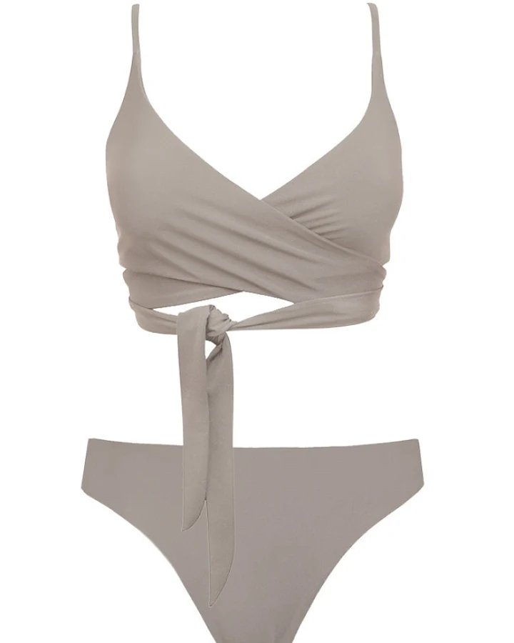 Anekdot Damen vegan Lin + Skyline Slim Bikini Set Mosaic Beige