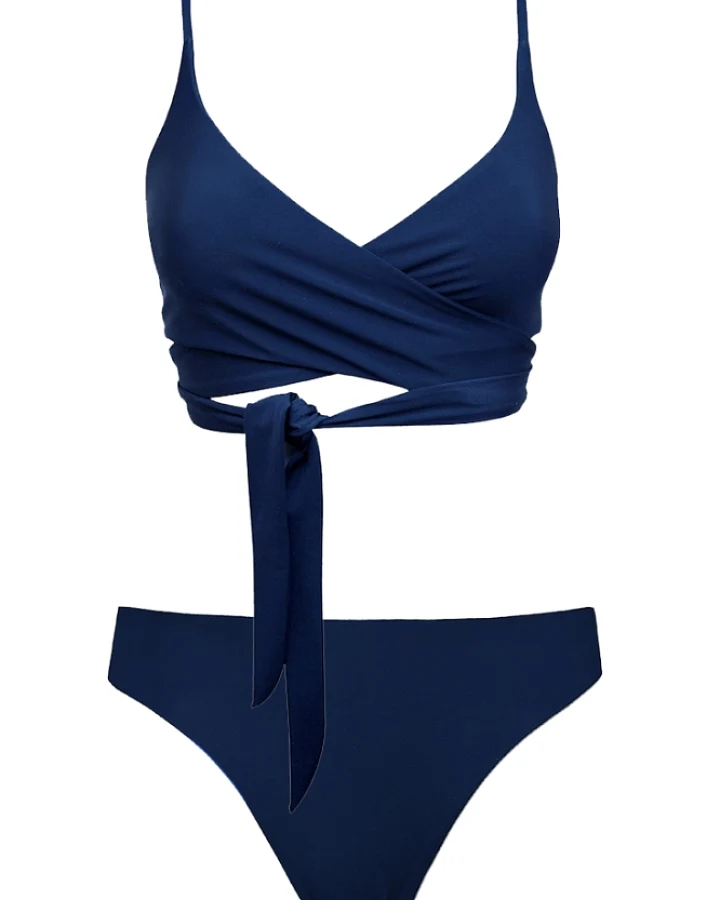 Anekdot Damen vegan Lin + Skyline Slim Bikini Set Navy