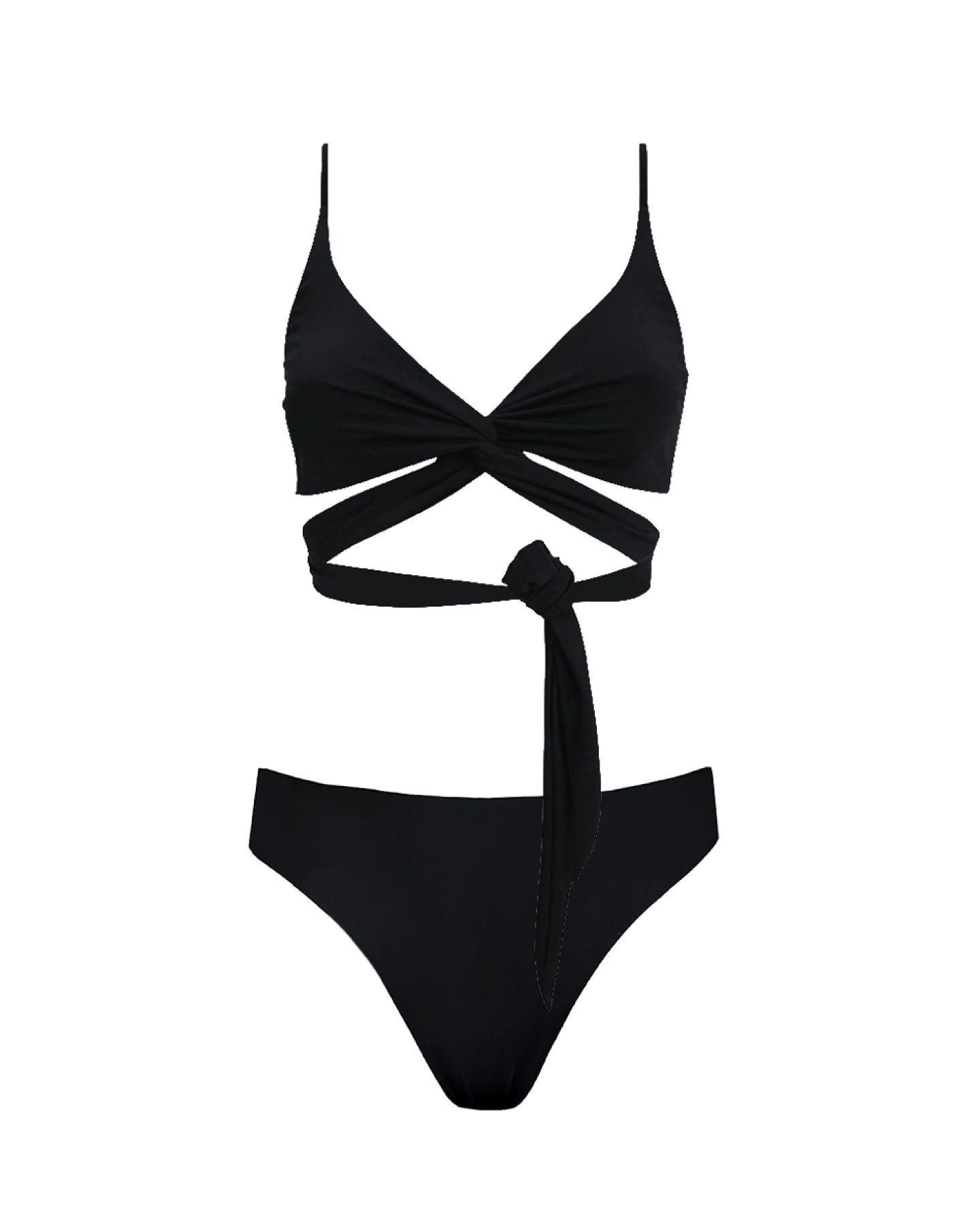 Anekdot Damen vegan Lin + Skyline Slim Bikini Set Schwarz – Ansicht 2