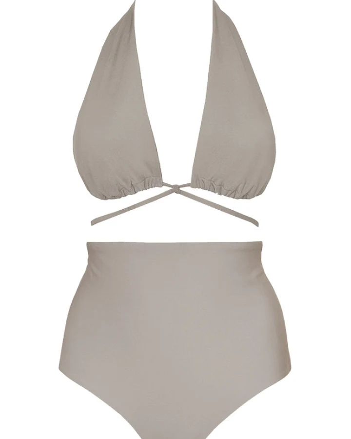Anekdot Damen vegan Versatile + Core High Bikini Set Mosaic Beige