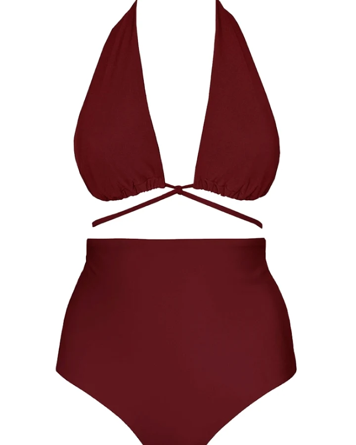 Anekdot Damen vegan Versatile + Core High Bikini Set Merlot Rot