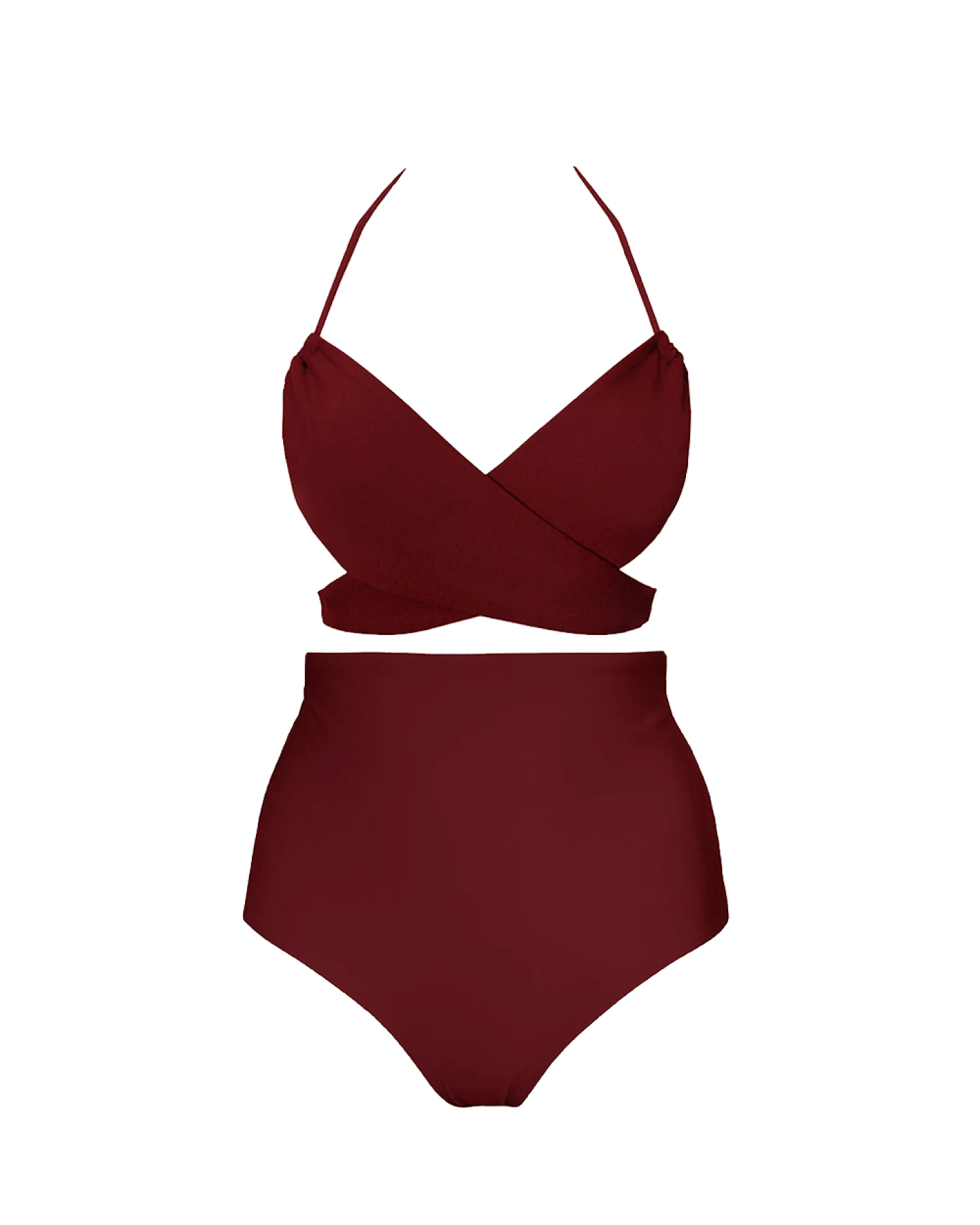 Anekdot Damen vegan Versatile + Core High Bikini Set Merlot Rot – Ansicht 2