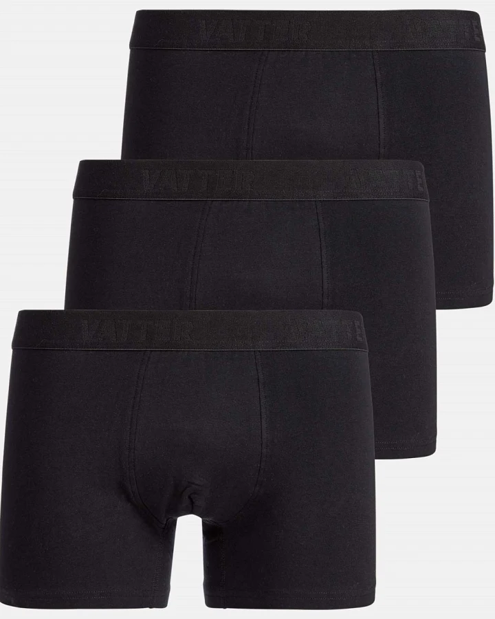 VATTER Herren vegan Trunk Short Tim Schwarz 3er-Pack
