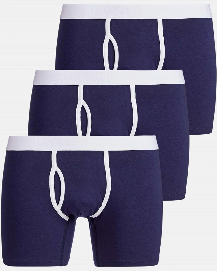 VATTER Herren vegan Boxershorts Claus Navy 3er-Pack