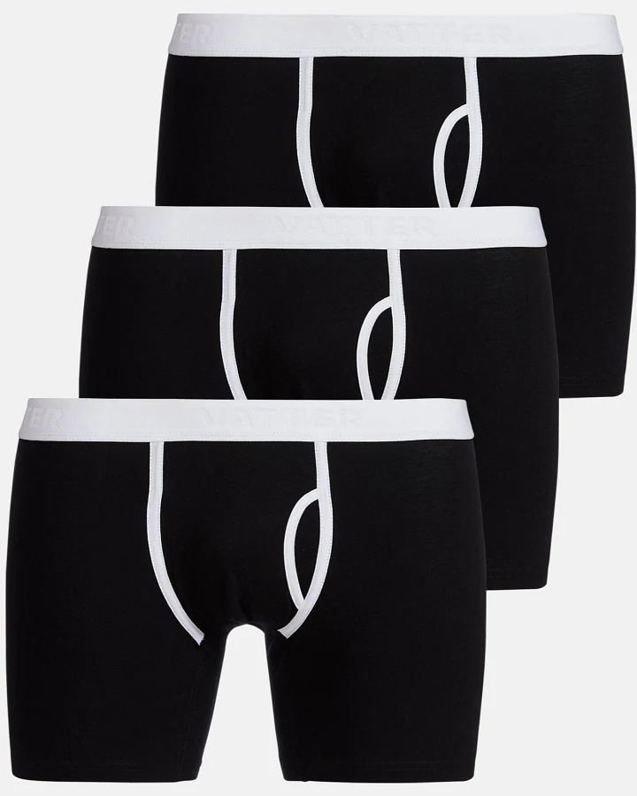 VATTER Herren vegan Boxershorts Claus Schwarz 3er-Pack