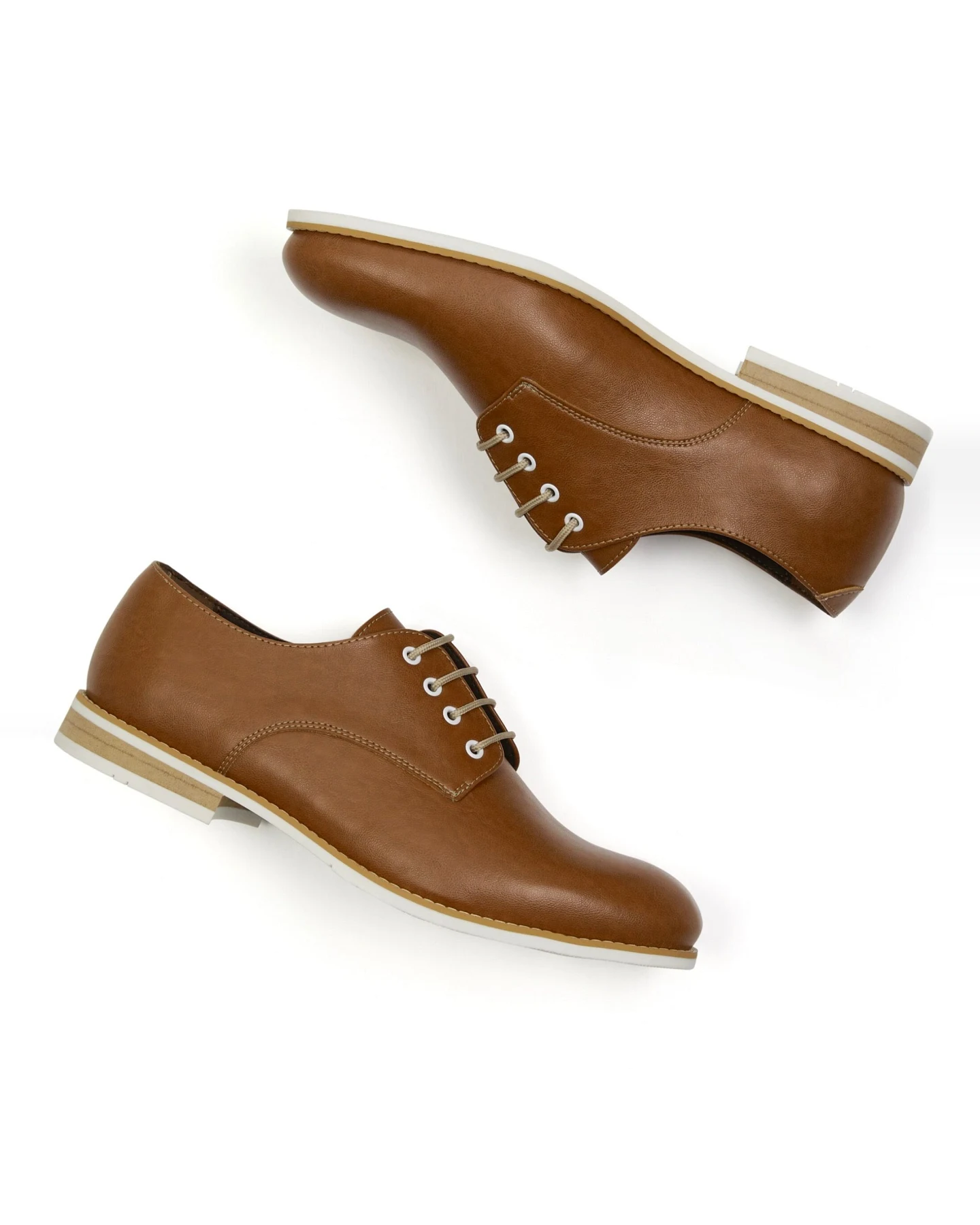 Will's Vegan Store Herren vegan Casual Derbys Tan – Ansicht 2