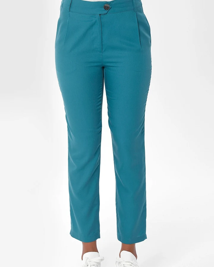 ORGANICATION Damen vegan Chino Hose Cropped Petrolgrün