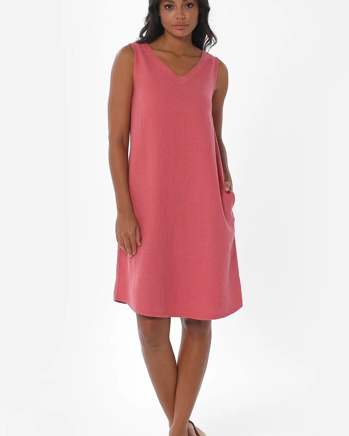 ORGANICATION Damen vegan Kleid Ärmellos Rosa