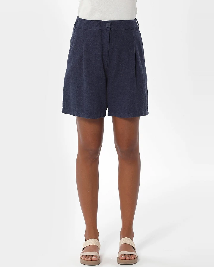 ORGANICATION Damen vegan Shorts Plissee Navy