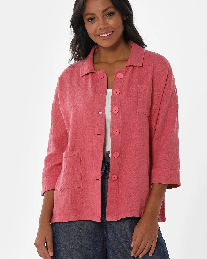ORGANICATION Damen vegan Hemdbluse Rosa