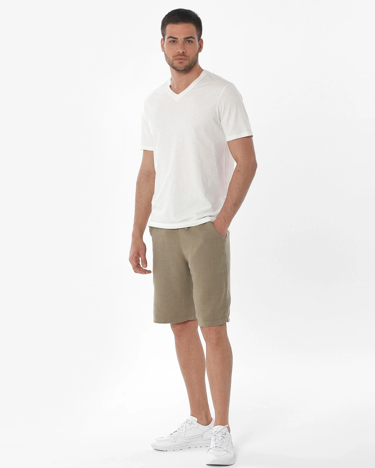 ORGANICATION Herren vegan Kurze Hose Olivgrün – Ansicht 2