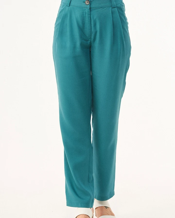 ORGANICATION Damen vegan Chino-Hose Petrolgrün