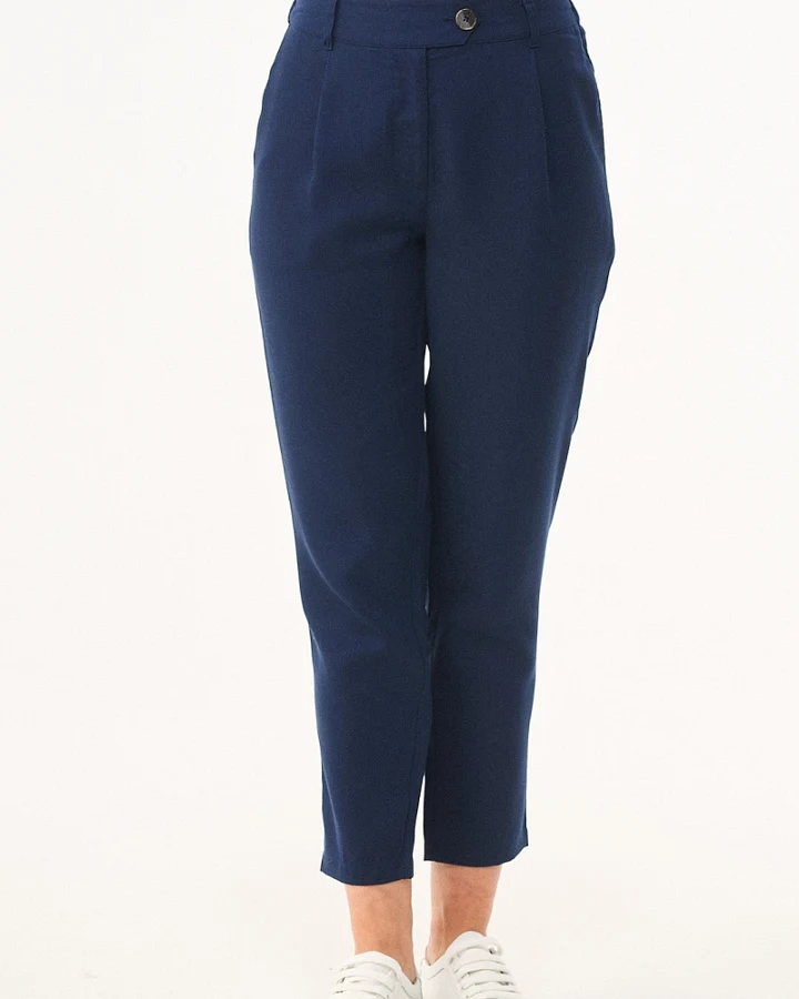 ORGANICATION Damen vegan Chino-Hose Cropped Navy