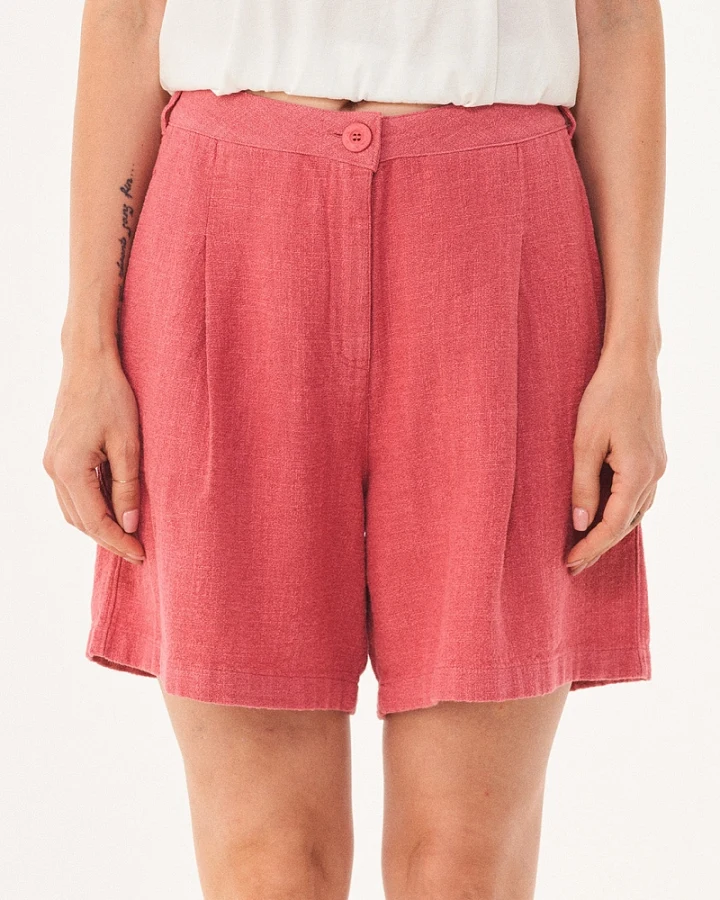 ORGANICATION Damen vegan Shorts Plissee Rosa