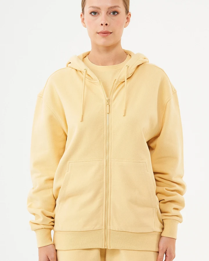ORGANICATION Herren vegan Unisex Zip Up Hoodie Junda Soft Gelb