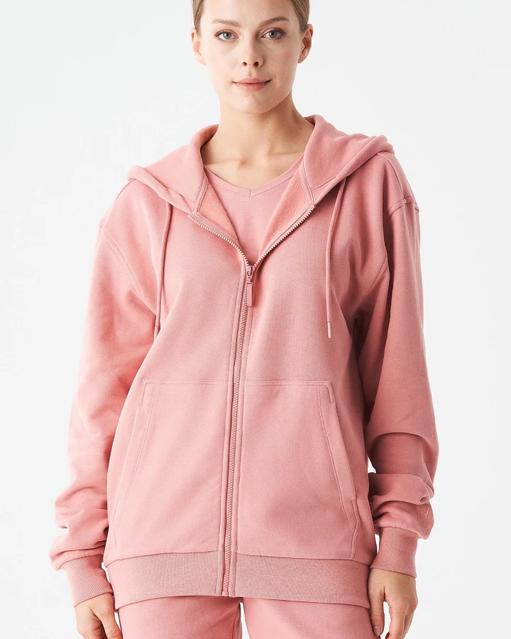 ORGANICATION Herren vegan Unisex Zip Up Hoodie Junda Blush