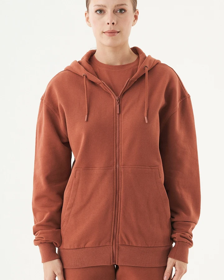 ORGANICATION Herren vegan Unisex Zip Up Hoodie Junda Zimt