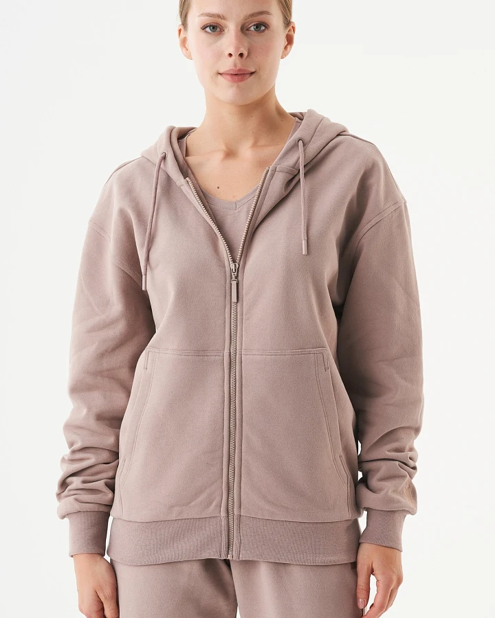 ORGANICATION Herren vegan Unisex Zip Up Hoodie Junda Mokka