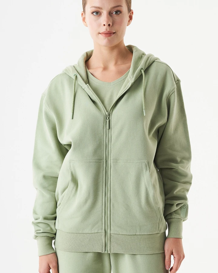ORGANICATION Herren vegan Unisex Zip Up Hoodie Junda Salbei