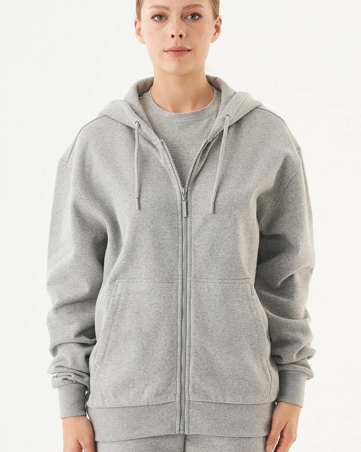 ORGANICATION Herren vegan Unisex Zip-Up Hoodie Junda Hellgrau