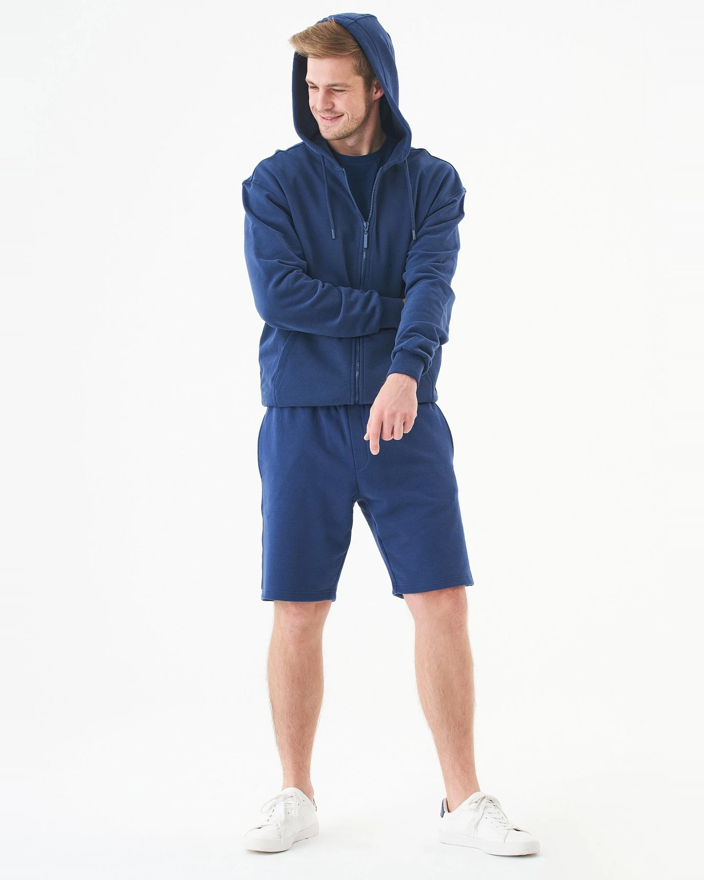 ORGANICATION Herren vegan Hoodie Unisex Zip-Up Junda Navy – Ansicht 2