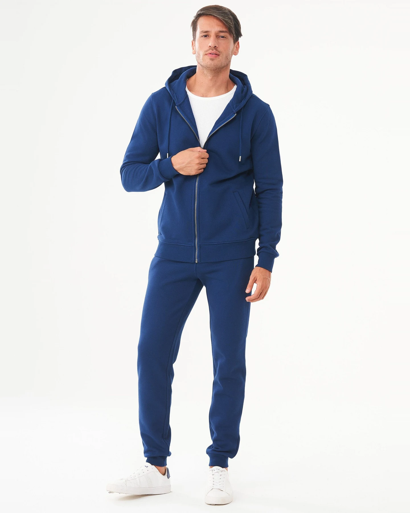 ORGANICATION Herren vegan Zip-Up Hoodie Aus Bio-Baumwolle Navy – Ansicht 2
