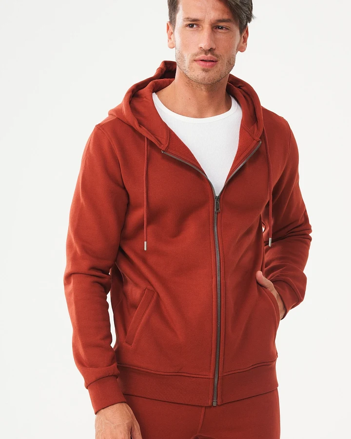 ORGANICATION Herren vegan Zip-Up Hoodie Aus Bio-Baumwolle Ginger