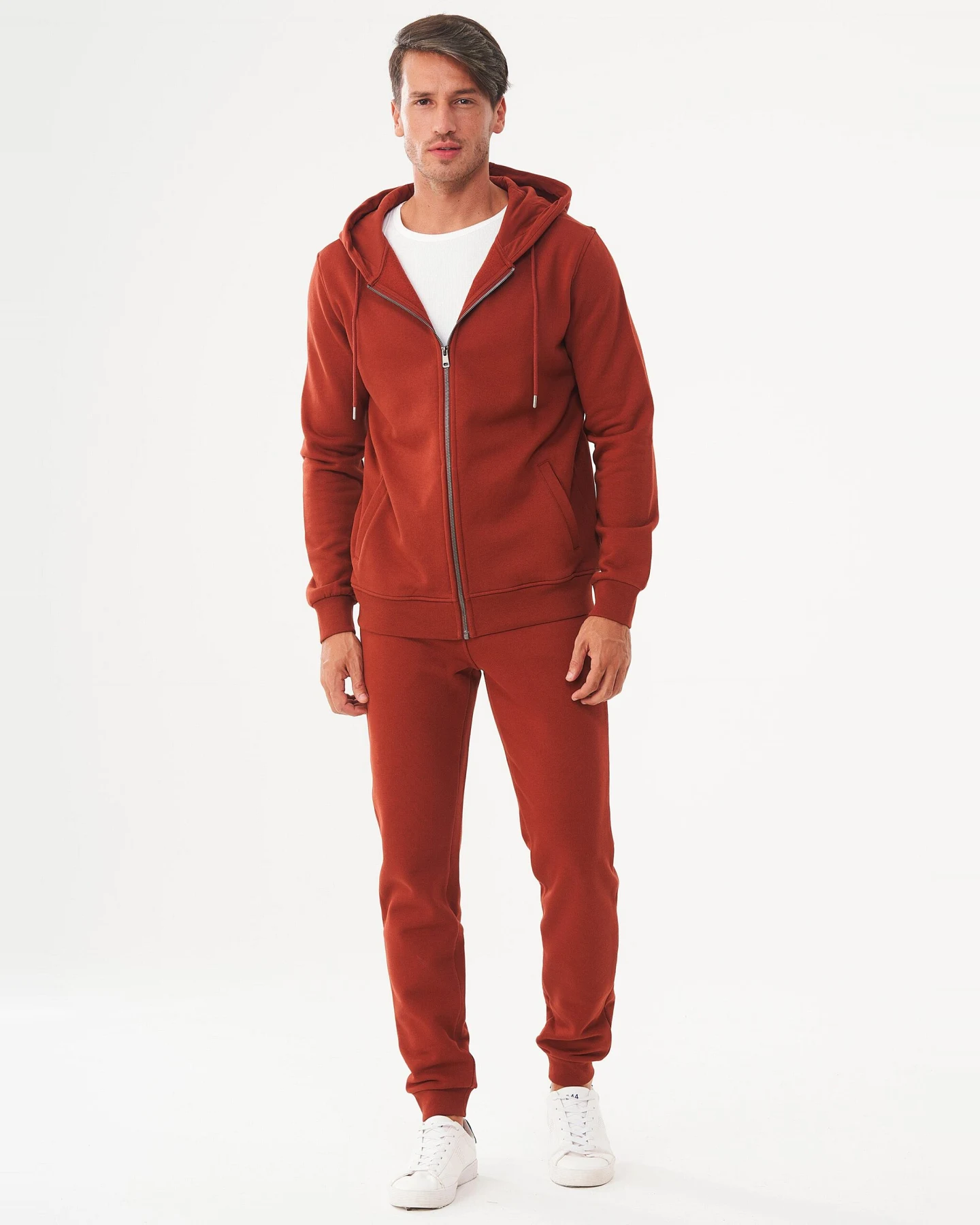 ORGANICATION Herren vegan Zip-Up Hoodie Aus Bio-Baumwolle Ginger – Ansicht 2