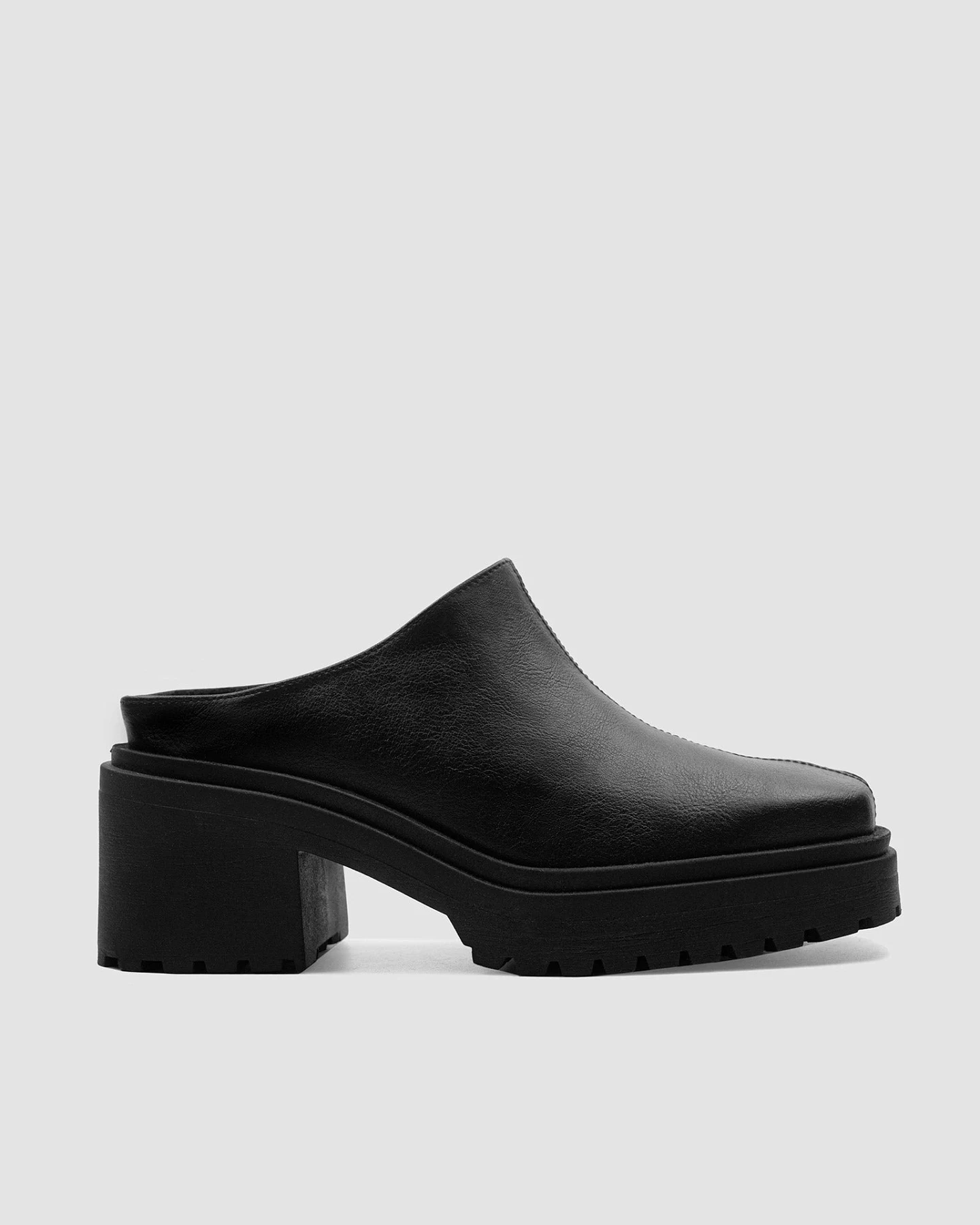 BOHEMA Damen vegan Squared Mule Schwarz – Ansicht 2