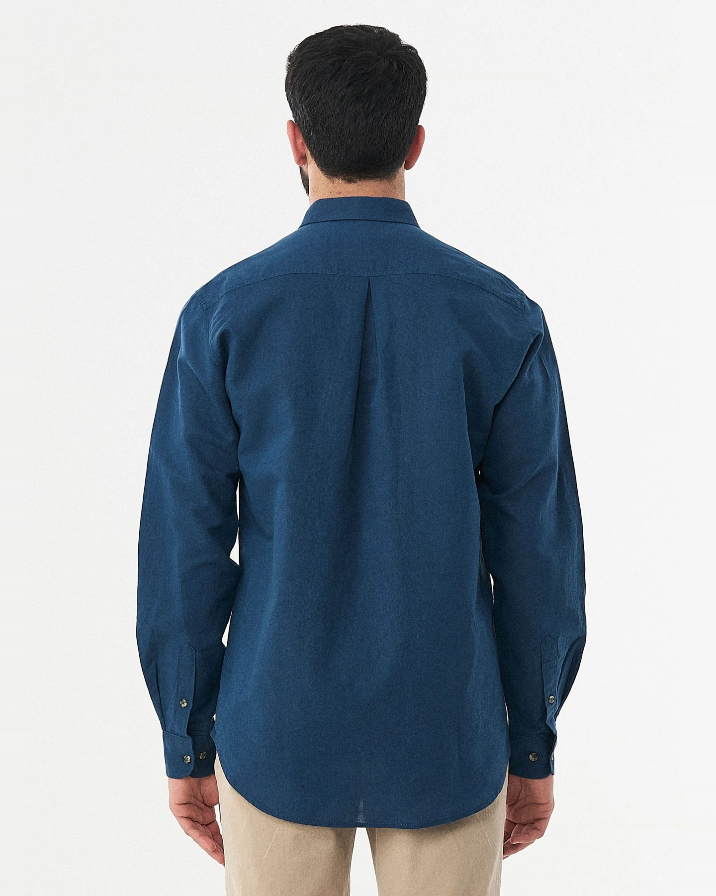 ORGANICATION Herren vegan Langarmhemd Navy – Ansicht 2