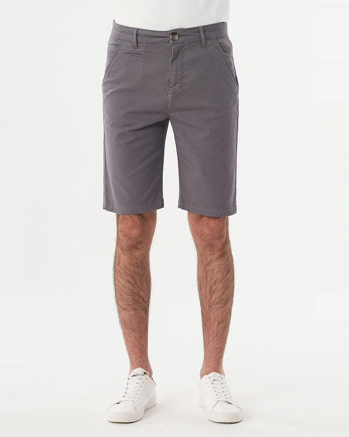 ORGANICATION Herren vegan Skinny Chino-Shorts Dunkelgrau